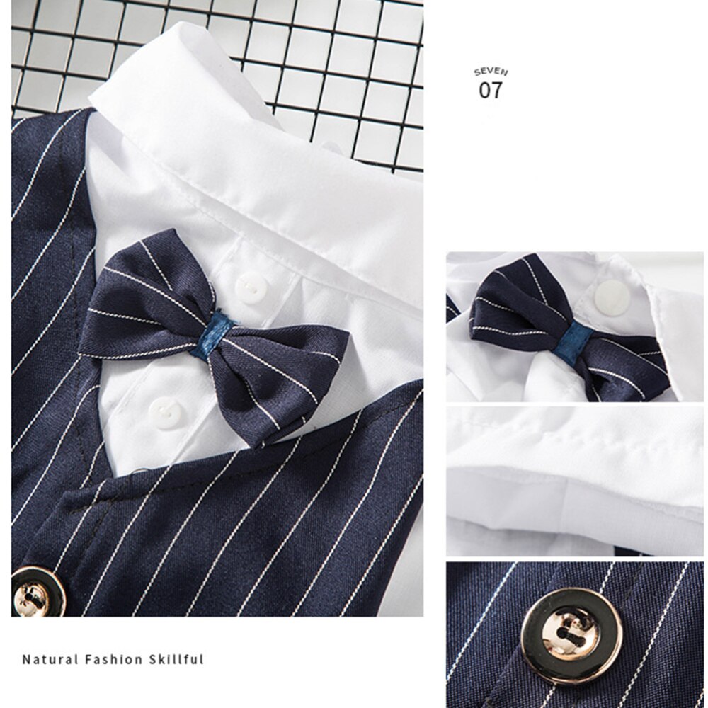 Overhemd bruiloft feest pak lente zomer jas schattige kleding voor hond huisdier kat (marine maat xs)