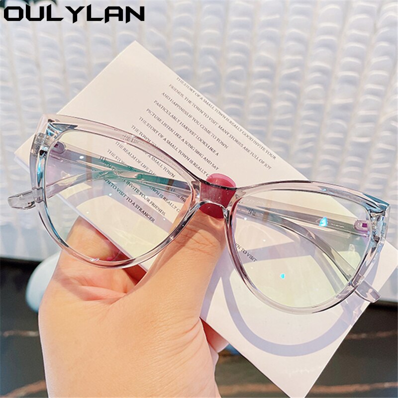 Oulylan Sexy Cat Eye Eyeglasses Frames Women Anti Blue Light Glasses Frame Brand Vintage Clear Prescription Eyewear