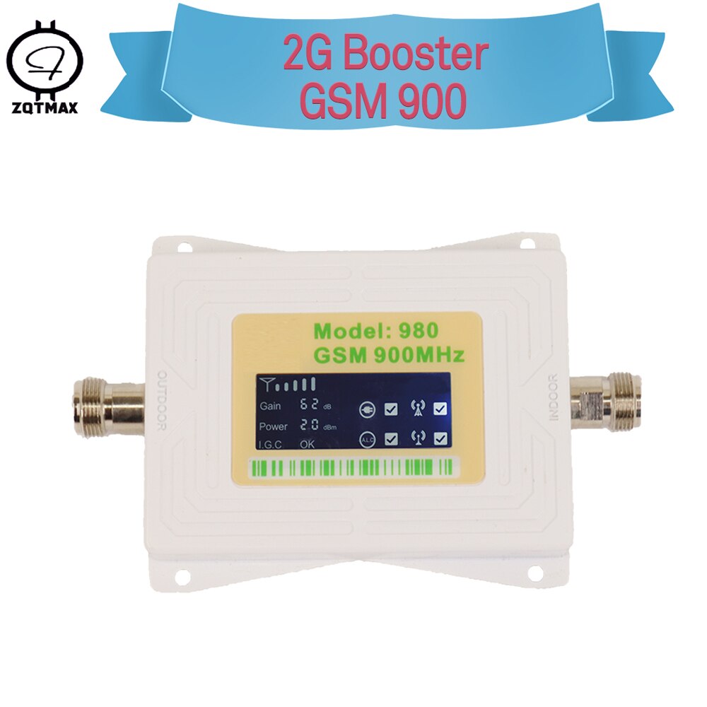 ZQTMAX repetidor GSM 2G Amplificador de señal móvil 900 MHz amplificador de teléfono celular (banda 8) Pantalla LCD, alta potencia