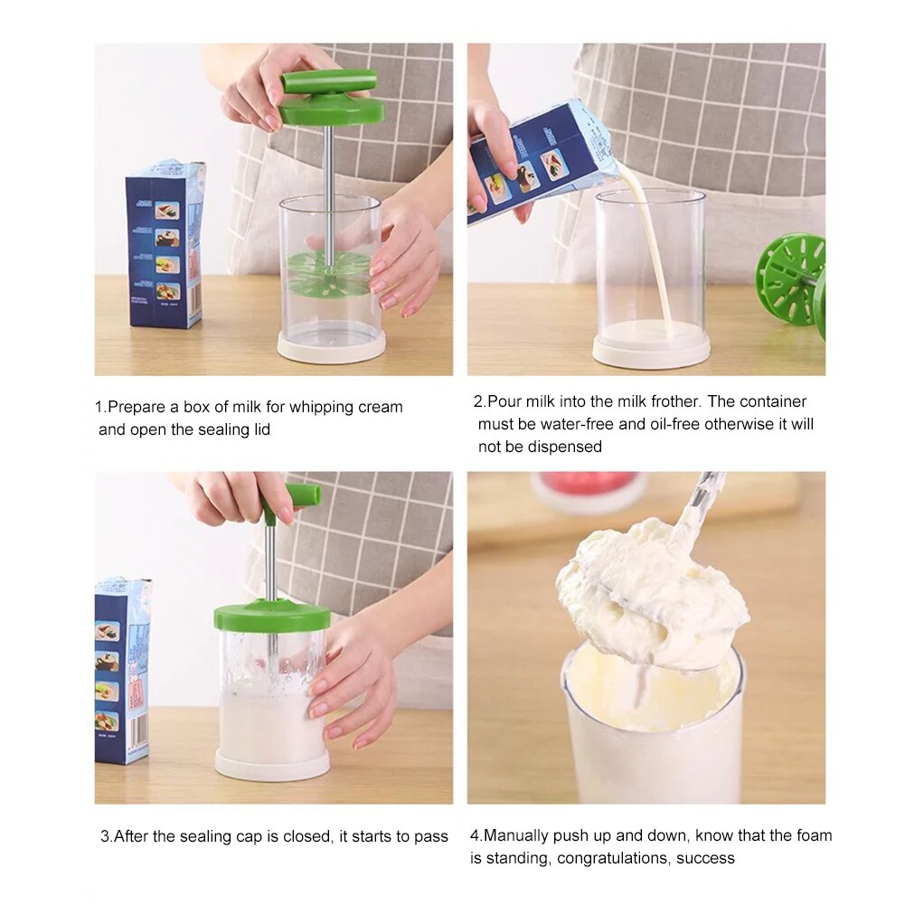 Hand Pump DIY Filter Manual Milk Coffee Frother Multipurpose Foam Maker Cream Whippers Kitchen Baking Tools