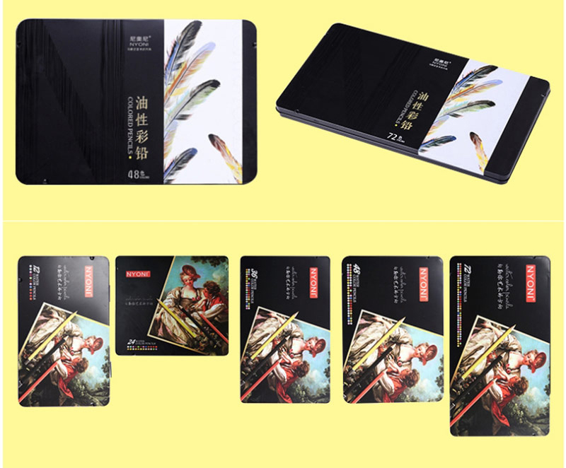 Lápiz de acuarela , 12/24/36/48/72/100 colores, lápices de colores suaves solubles en agua para pintar, suministros de arte para estudiantes