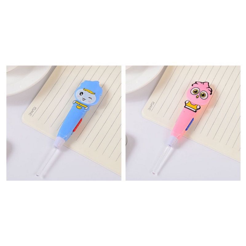 Cartoon Uil Lichtgevende Earpick Led Licht Oor Schoonmaken Lepel Baby Oorsmeer Verwijderen Veilig Tool Kids Verpleging E06F