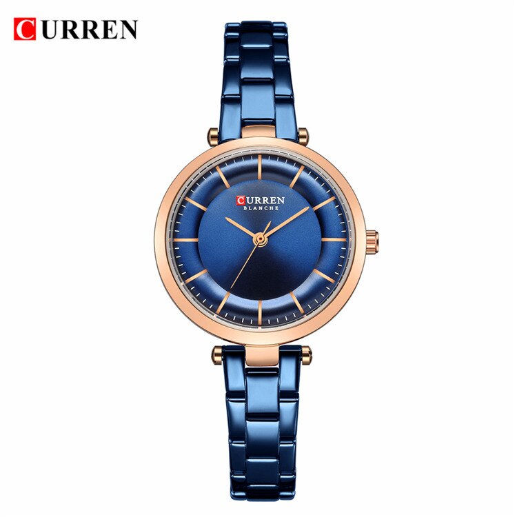 CURREN de luxe minimaliste montres à Quartz femmes Bracelet en or Rose montre décontracté mince horloge pour dames montre-Bracelet avec de l'acier