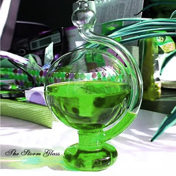 Baromètre de bouteille verre inspiré climat | Décor de bricolage pour maison bureau DIN889: green