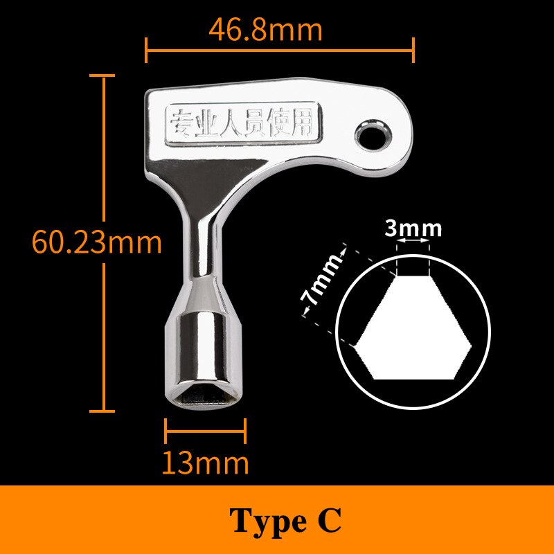 Multi-function 4 In 1 Universal Cross Key Triangle Key for Train Electrical Elevator Cabinet Valve Alloy Triangle Square Wrenchs: C