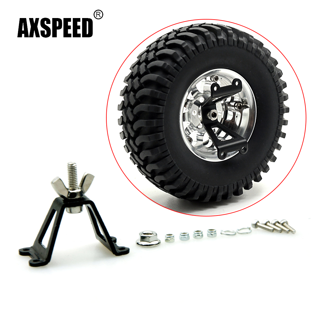 AXSPEED-Pneumático de repuesto de Metal, soporte de rueda para Axial SCX10 D90 Tamiya CC01 1/10 coche trepador de control remoto, modelo
