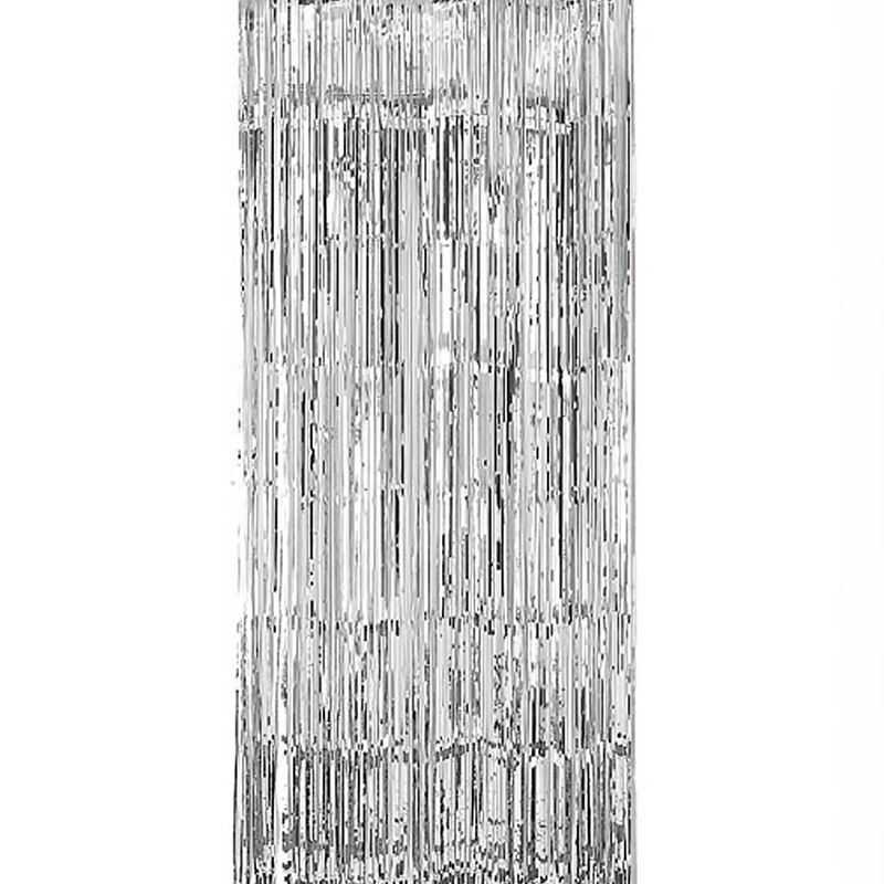 Metallisk glitterfolie frynsegardiner til festfoto baggrund bryllupsindretning festdekorationer 00033