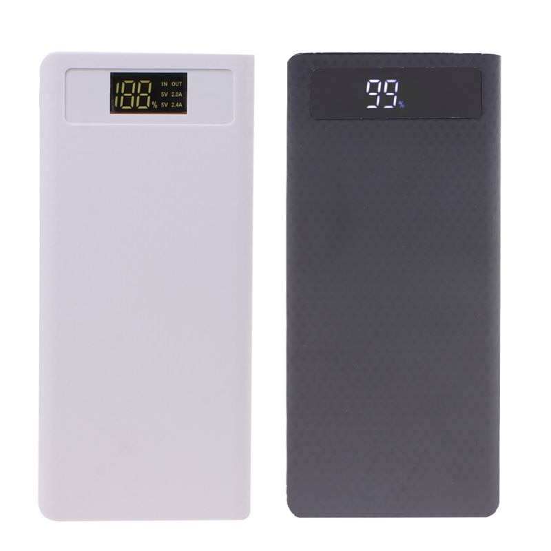 Dual USB LED Light 8x 18650 Battery DIY Power Bank Box Holder For Mobile Phone