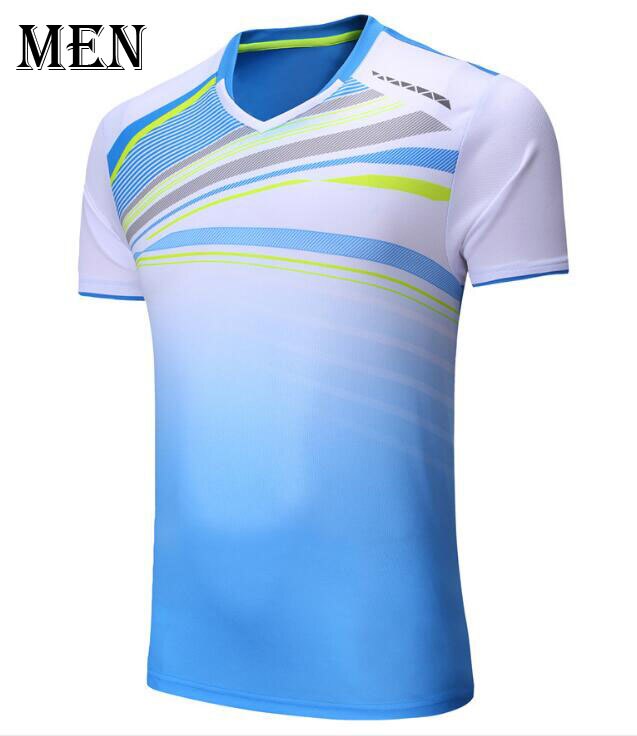 Badminton t shirt kobiety/mężczyźni, sportowa koszulka do gry w tenisa, tenis nosić suche fajne koszulki, pingpong koszulki sportowe Masculino Mujer: men blue shirts / XXL