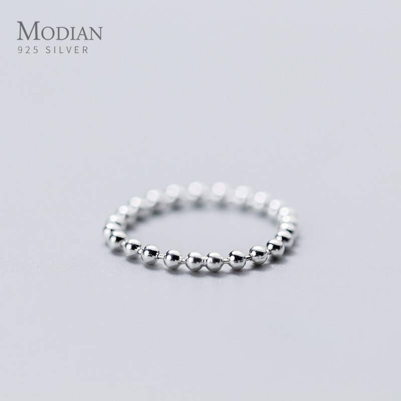 Modian minimaliste brillant perles bague pour les femmes authentique 925 bague en argent Sterling corée Style bijoux fins