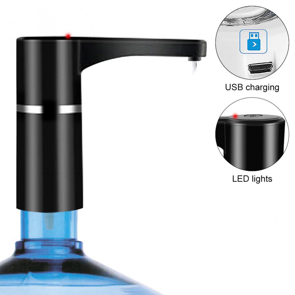 Kannettava painike langaton ladattava sähköinen annostelija vesipumppu/usb-kaapeli ja silikoniletku 4.5l-18.9l tynnyrille