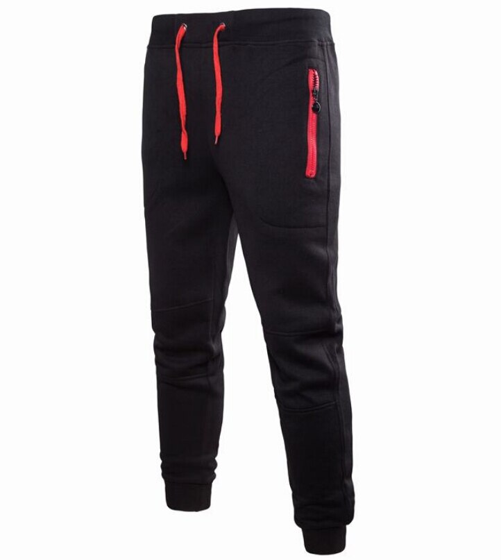 Pantalones de deporte para hombre, chándal largo para gimnasio, Fitness, entrenamiento, chándal: XXL / Black