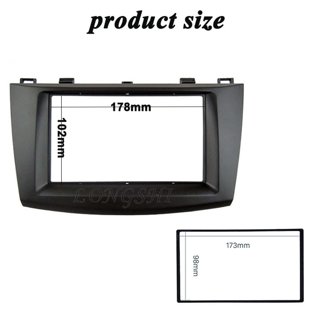 free shippinp Radio Stereo Panel for Mazda 3 Double DIN Fascia Dash Installation Trim Kit Face Plate Bezel 2din