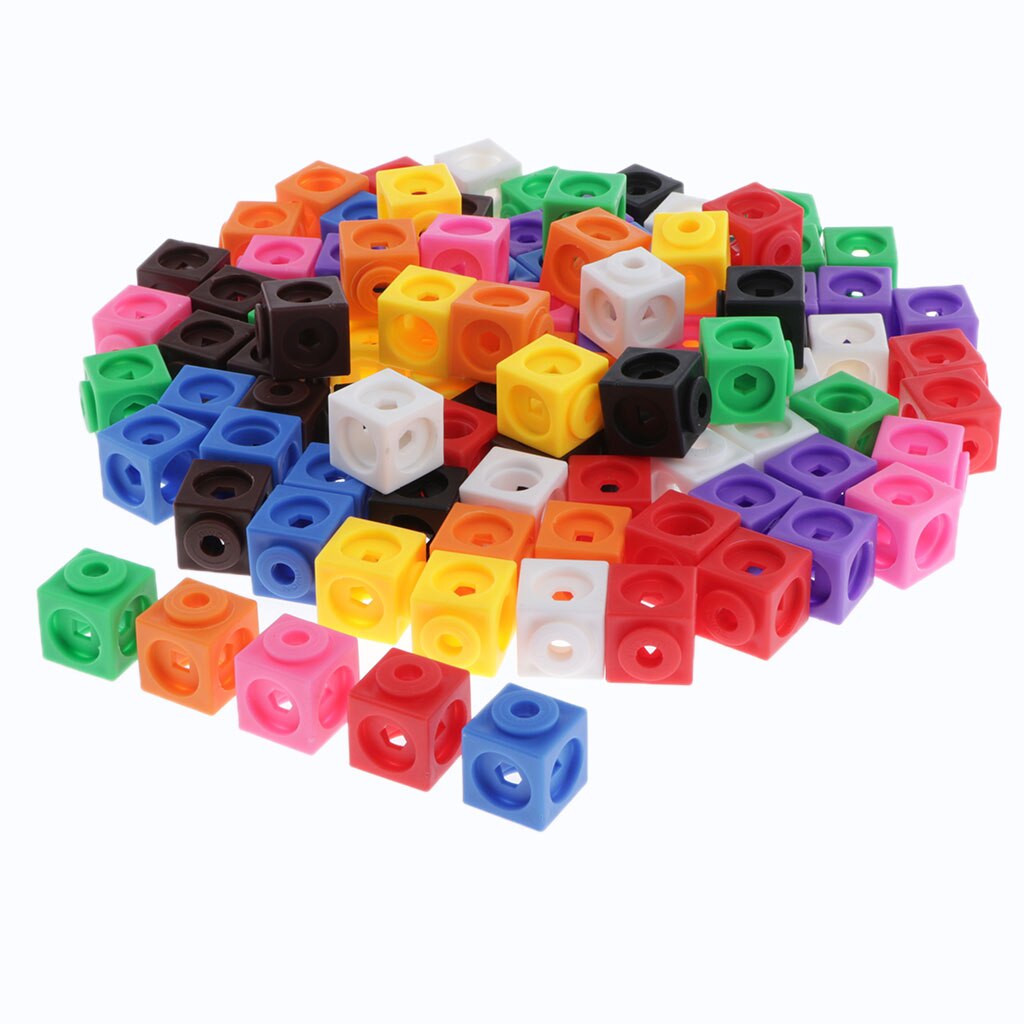 Early Educational Math Link Cube Block Preschool Sorting Toys