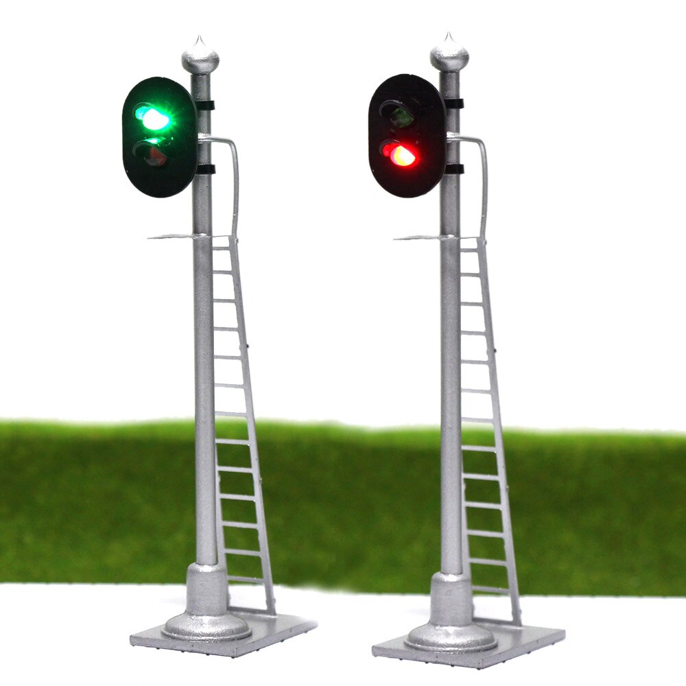 Jtd 873 3 stk model trafiklys singal model jernbanetog signaler 3- lys 2- lys blok signal 1:87 ho skala jernbanemodellering: Grøn