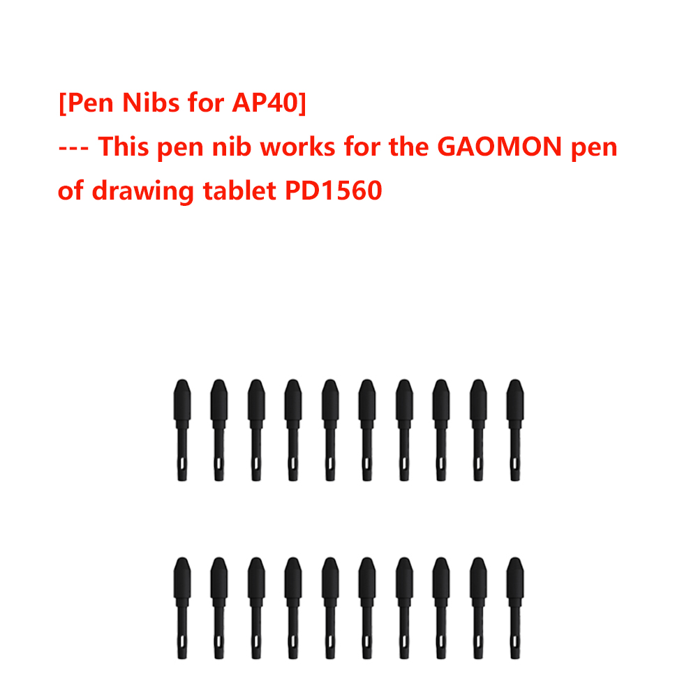 Paquete de 10/20 puntas de repuesto para GAOMON ArtPaint Pen AP10 / AP20 AP31/ AP32 / AP40 / AP50, tableta gráfica para lápiz óptico de dibujo: Gris
