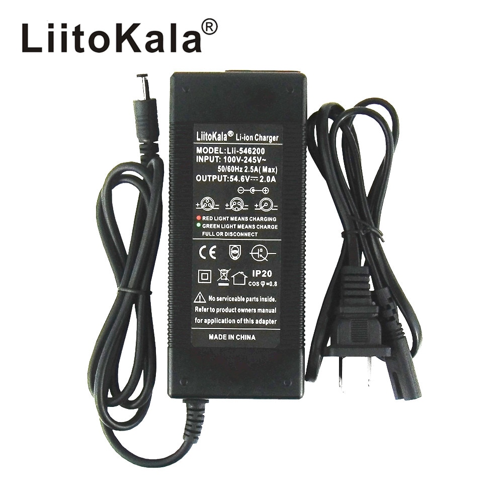 HK Liitokala 54.6V 2A Charger 13S 48V Li-ion Battery Charger Output DC 54.6V Lithium polymer battery Charger