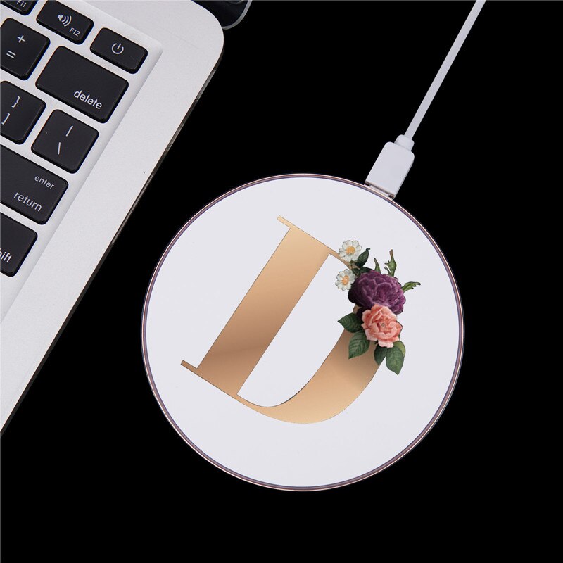 Letter A B C D Wireless Charging Station Wireless Charger for Iphone Airpods 2 Airpods Pro Samsung Xiaomi Cute Charger Pad