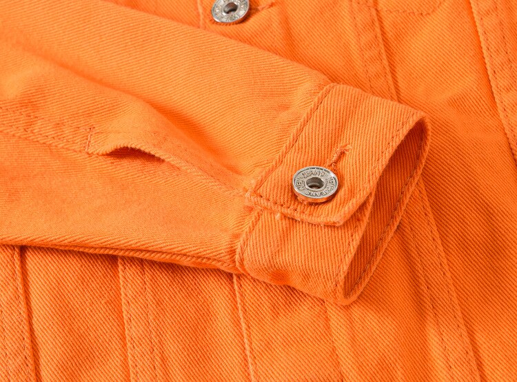 Lente Denim Jas Voor Mannen Oranje Jean Jacket Solid Mannen Jassen Regular Fit Jeans Jas Fashions Chaqueta Vaquera,8811