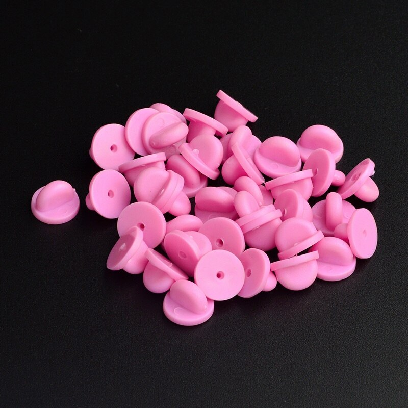 DIY Accessories 30pcs/lot Metal Rubber gold/silver color/black Butterfly buckle Pin caps Clasp Safety pin Jewelry Findings: Rubber Pink