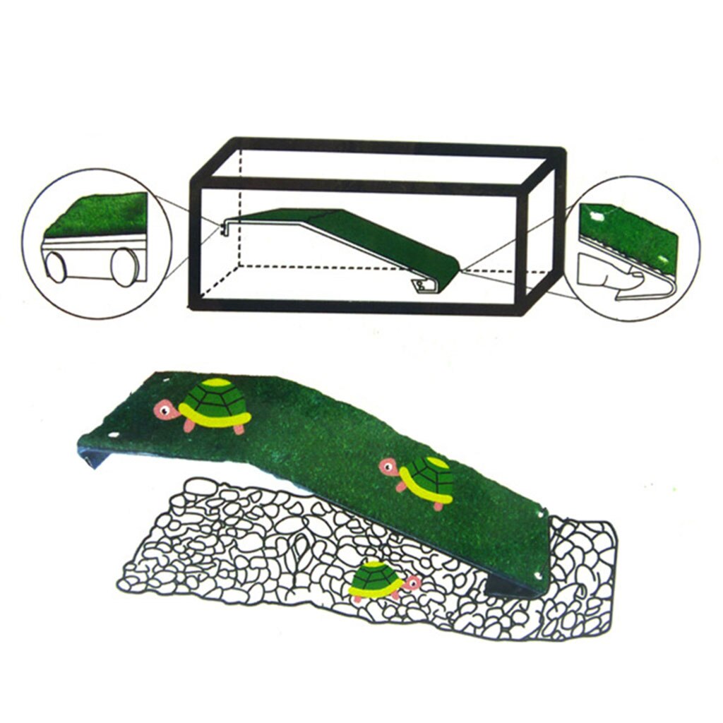 Turtle Basking Platform with Suction Cups Aquatic Tank Habitat Dock for Reptiles & Amphibians