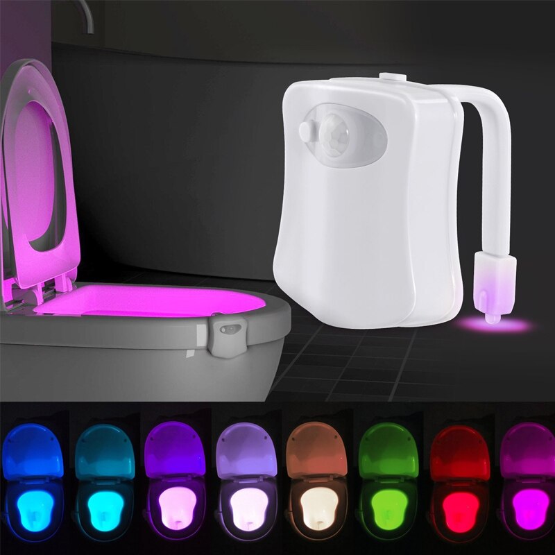 8 Kleur Backlight Voor Toiletpot Wc Toilet Seat Verlichting Met Motion Sensor Smart Badkamer Wc Nachtlampje Led Wc licht: Generation