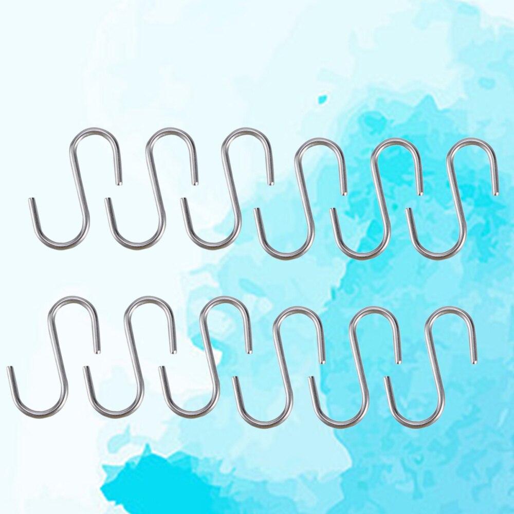 100 Pcs Heavy Duty Stainless Steel Shaped Hooks Kitchen Spoon Pan Pot Utensils Hangers Clasp Over The Door Closet Clothes Rack