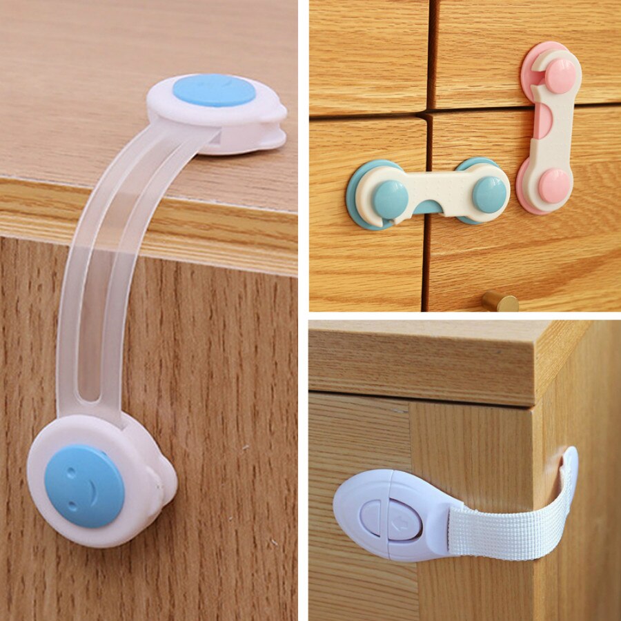 5Pc Baby Safety Cabinet Lock Strap Child Lock Child Safety Protection Children Wardrobe Safety Lock Child Proof Blocker