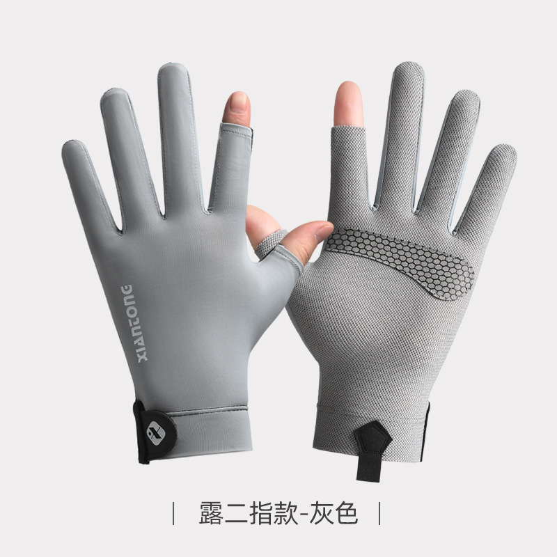 Zomer UV-beschermingshandschoenen Twee vingerloze antisliphandschoenen voor heren Dames Ademende handschoenen voor autorijden Fietsen Klimmen Workout: Rood