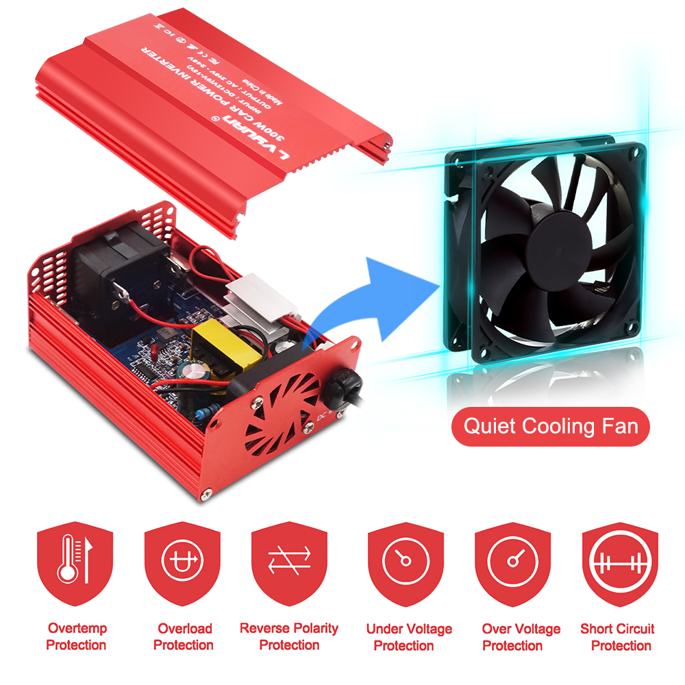 300w inverter 12v til 220v 230v bil sigarettenner plugg spenningsomformer dobbel usb eu/uk/au/universell stikkontakt biltilbehør