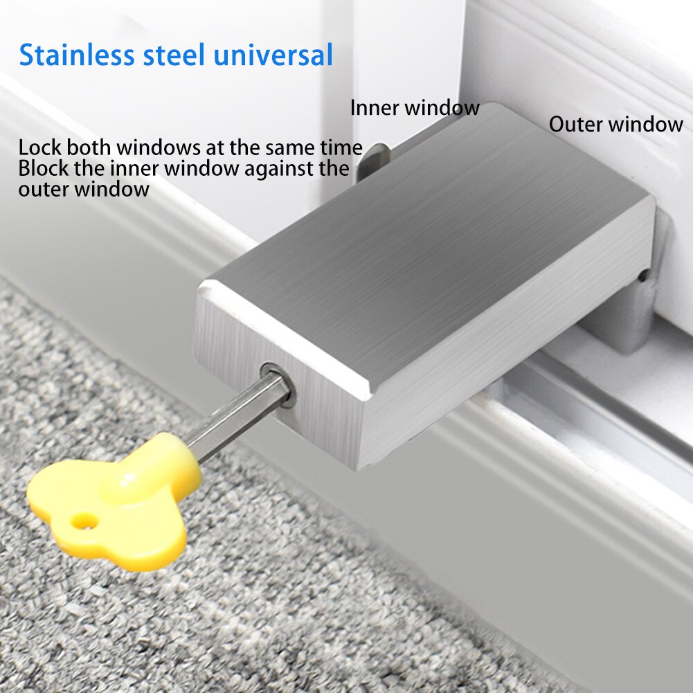 Sliding Sash Stopper Window Catch Security Translation Screen Lock Limiter Aluminium Door Child Safety Sliding Window Locks