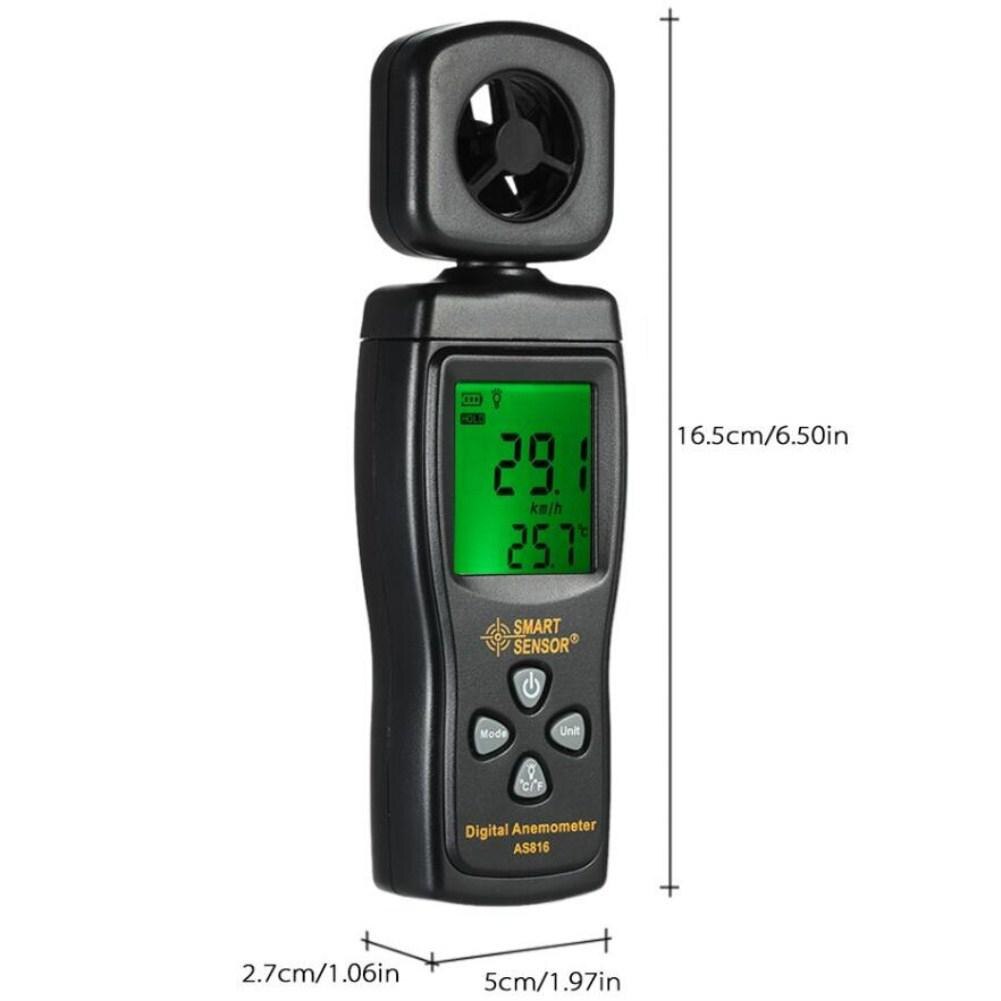 SOLLED Hand-held High-precision Wind Speed Meter LCD Anemometer Air Velocity Measurement with Backlight