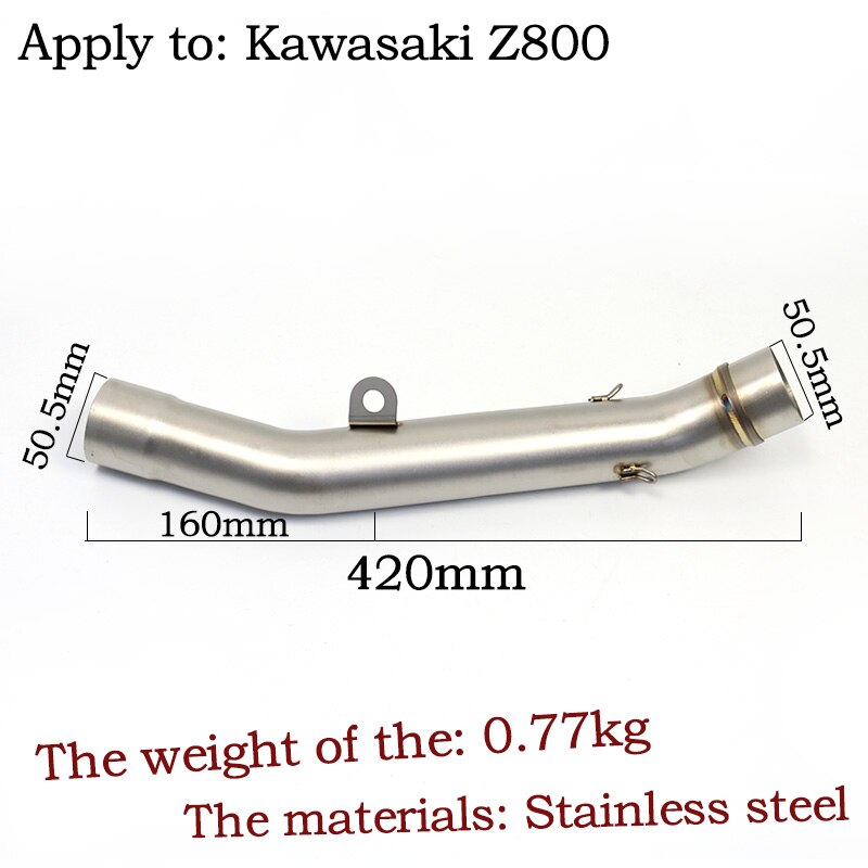 Silenciador de Escape para motocicleta, tubo de enlace medio para KAWASAKI Z750 Z 750, años 2004 a , Z800 y Z 800