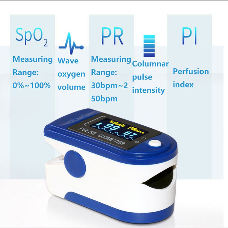 Fingertip Oximeter Oximetro Dedo Spo2 PR Blood Pressure Pulse Heart Rate Monitor Elderly Physical Care Inventory