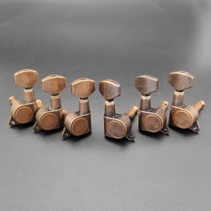 Niko Vintage Style Bronze Guitar Tuning Pegs Locking Tuners Machine Head 6R for Acoustic Electric Guitar Guitarra Accessories: 3R3L