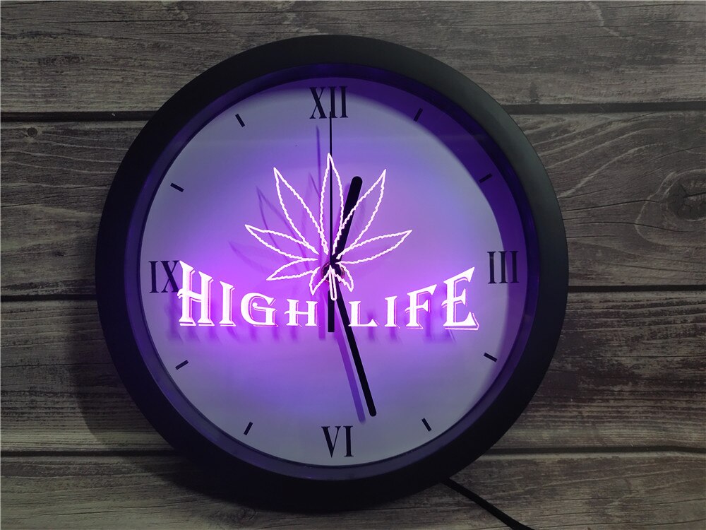 Marihuana hamp blad high life bar app rgb 5050 led neon lys skilte vægur