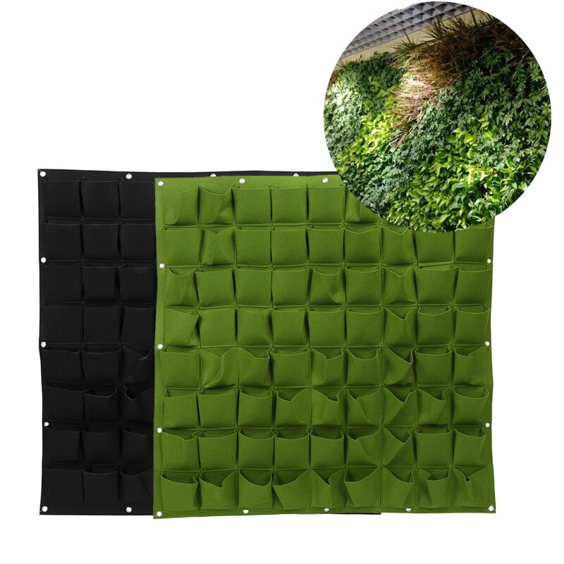 72 Zakken Verticale Muur Tuin Planter Plant Grow Bag Opknoping Planten Zakken Indoor Bloemen Groenten Stof Potten Outdoor