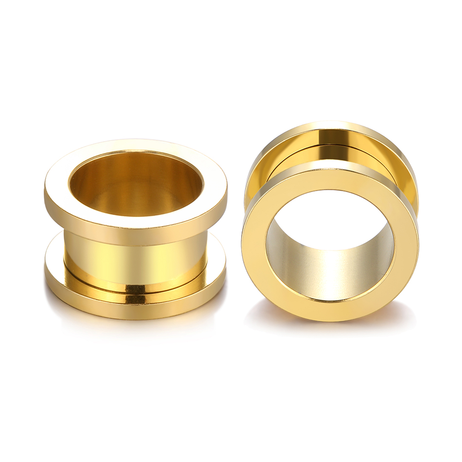 2 uds dilatadores de oreja de acero túneles de carne para expansión de orejas 1,6mm-30mm expansores de oreja tornillo ajuste enchufe pendientes joyería: Verde / Rodio plateado