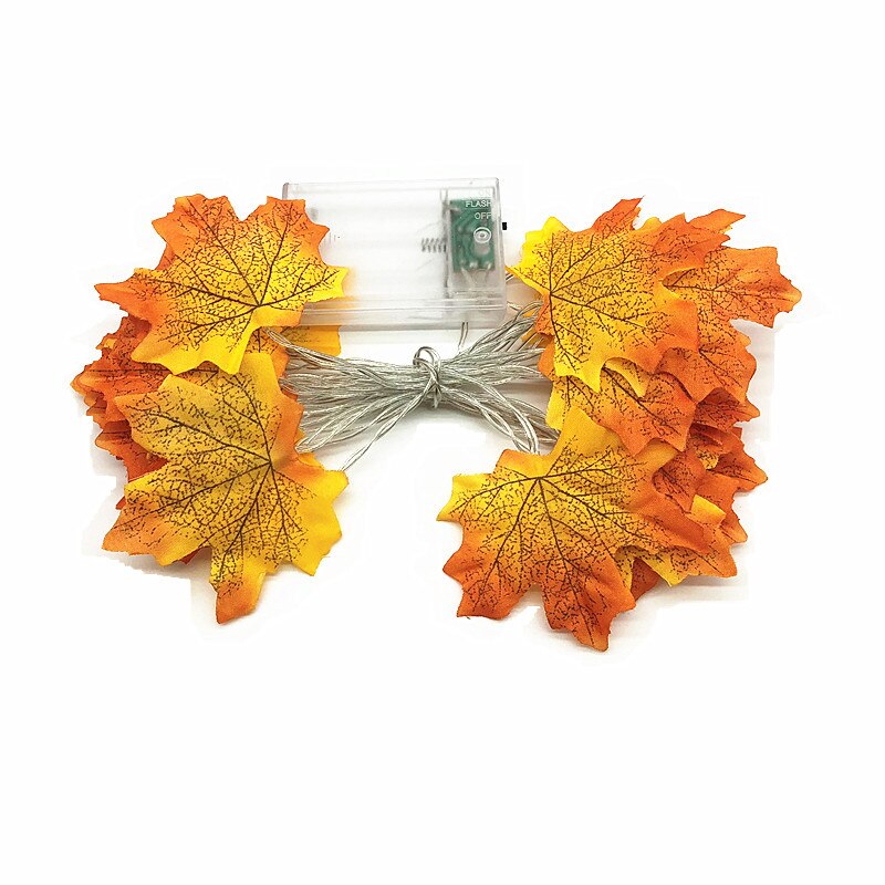 3M 20 Leds Fall Maple Leaf Garland LED Lights Autumn Leaves Lighted Battery Powered LED String Lights for Thanksgiving Christmas: C Stype / 3M  20LEDS
