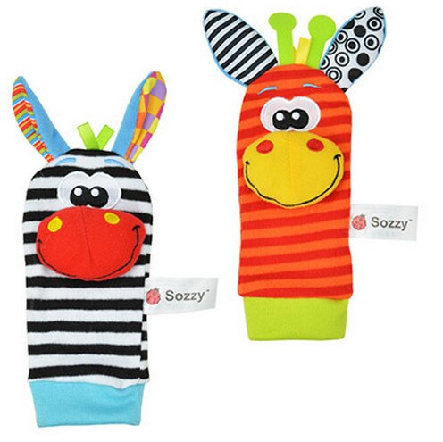 2 teile/satz Handgelenk Rassel Fuß Socken bunte Kleinkind Baby Entwicklungs Spielzeug 0 + monat Plüsch Neugeborenen Baby Rassel Weichen B0956: Socken Hirsch Pferd