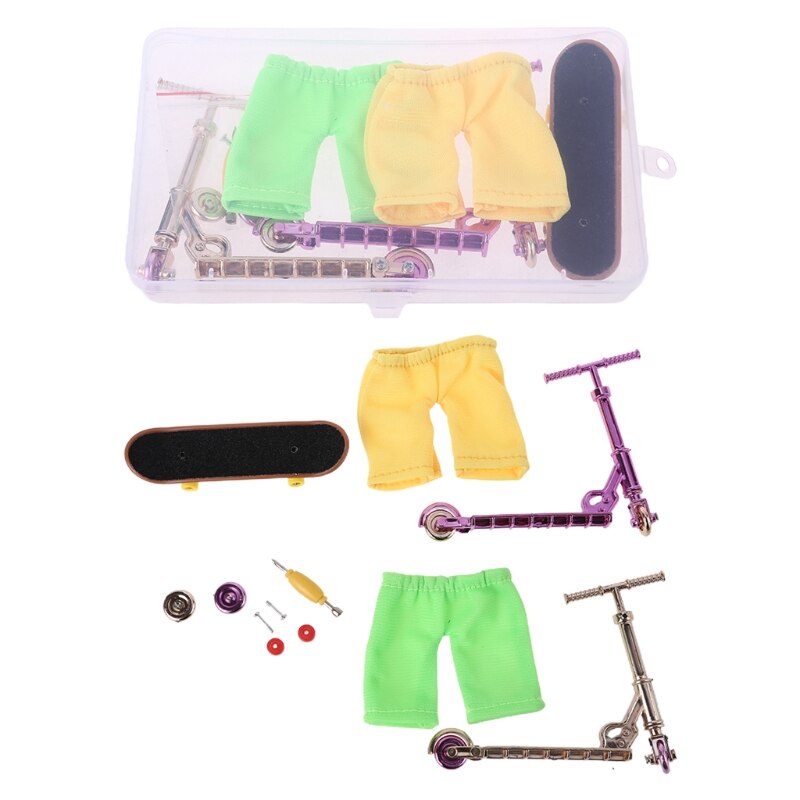 Mini Trottinette à Doigt En Alliage – Planche à Roulettes Avec Accessoires – Jouet Portable 7-14 Ans