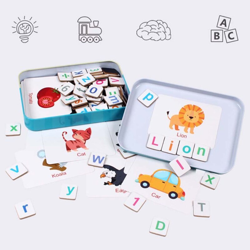 Wooden Magnetic Letters Numbers Toys Fridge Magnets Alphabet Word Cards Spelling Counting Game Learning Math