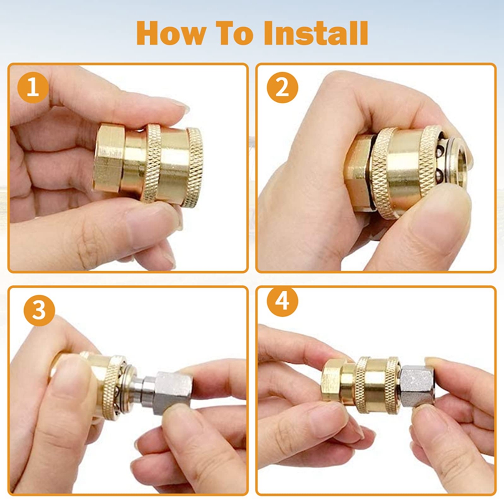 1/4 Inch Pressure Washer Couplers Quick Connect Male Female Connector Fittings Adapters Garden Urban Tool Irrigation Washing