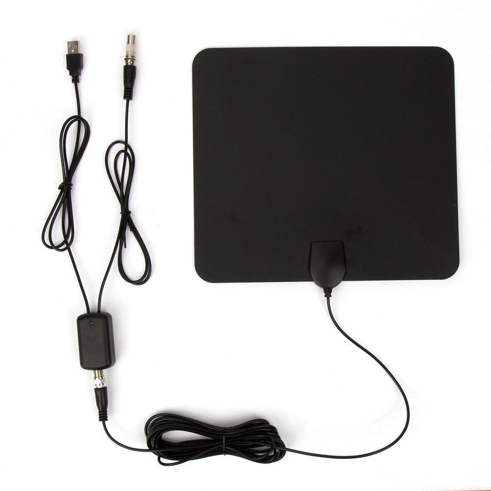 TWISTER.CK Ultra Thin Flat Indoor HDTV Amplified HD TV Signal Antenna 16FT Coax 300 Miles: Default Title