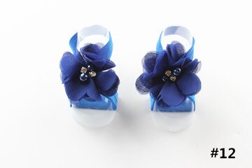 Baby Lace Foot Flower Barefoot Shoes Decorated Toddler Infant Socks Summer Style Sweet Accessories For Girl Photo Props: navy blue