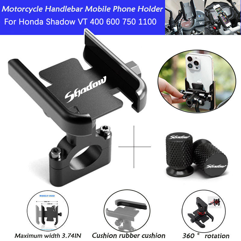 Support de téléphone portable pour guidon de moto, support GPS, Honda Shadow VT 400, 600, 750, 1100, VT400, VTfemale 1300, accessoires