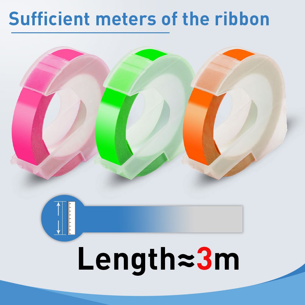 Labelwell 9MM dla Dymo 3D plastikowa taśma tłocząca kompatybilna z Dymo 1540 1610 tłoczenie drukarka do etykiet 3D etykieta pcv dla Motex E101