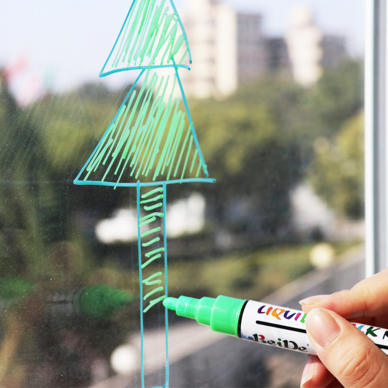 10Pack Neon Window Markers Chalkboard Markers Whiteboard Markers 6mm Reversible Tip Dust Free WaterBased NonToxic Easy to Erase