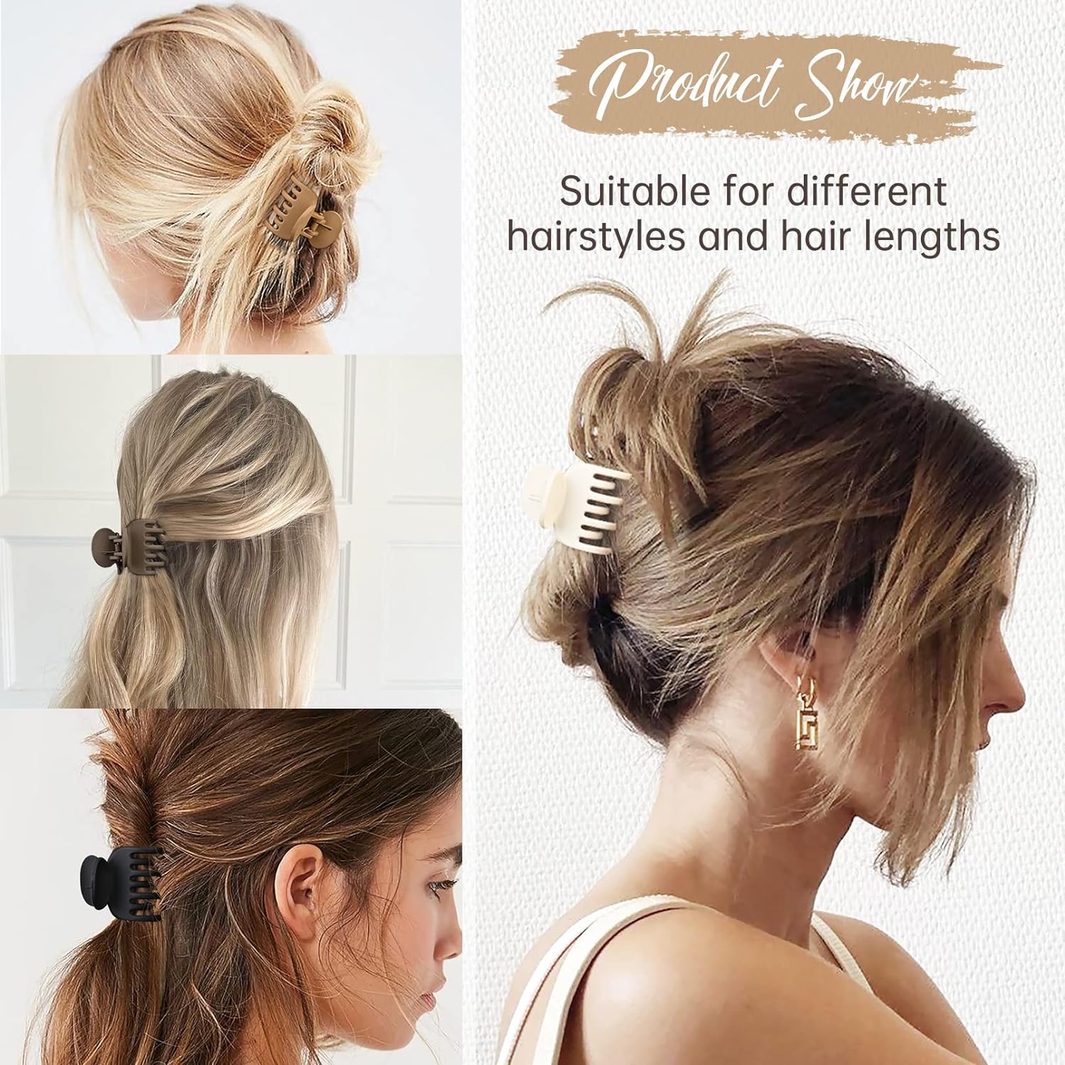 4 Uds. Pinzas pequeñas para el pelo para mujer, dientes de doble fila, pinzas para el pelo medianas, horquillas para niñas, accesorios para el cabello de para cabello fino