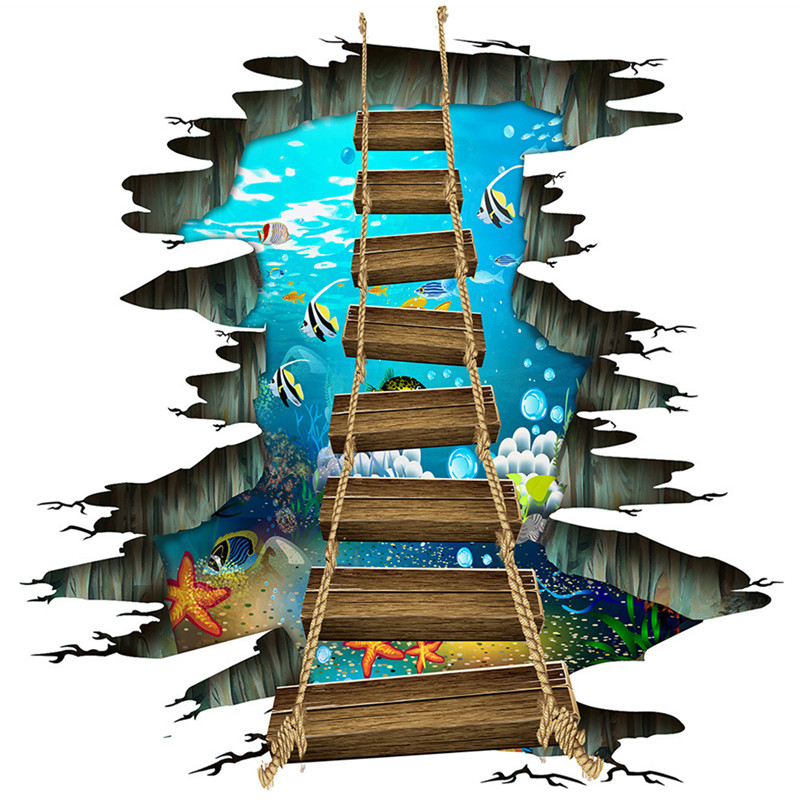 3D Galaxy Onderwater Wereld Muurstickers voor Plafond Dak Raamsticker Muurschildering Decoratie Persoonlijkheid Waterdichte Vloer Sticker